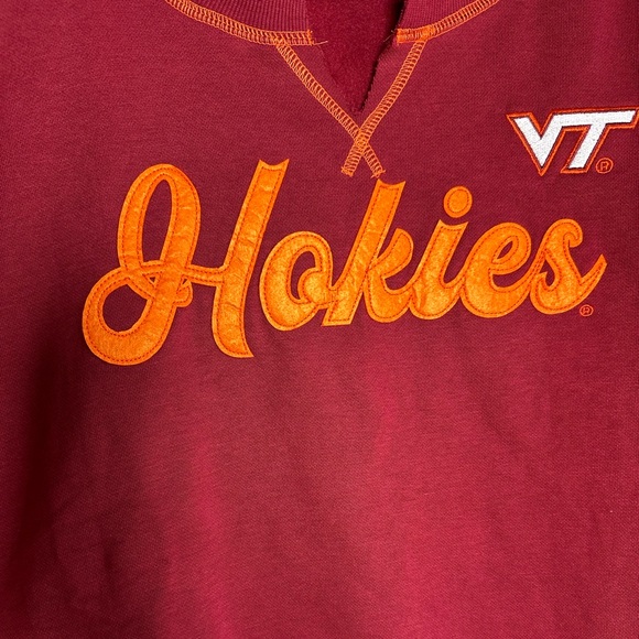 Virginia Tech Women’s Sweatshirt Hokies Burgundy Orange 2XL Collage Football - Picture 3 of 8